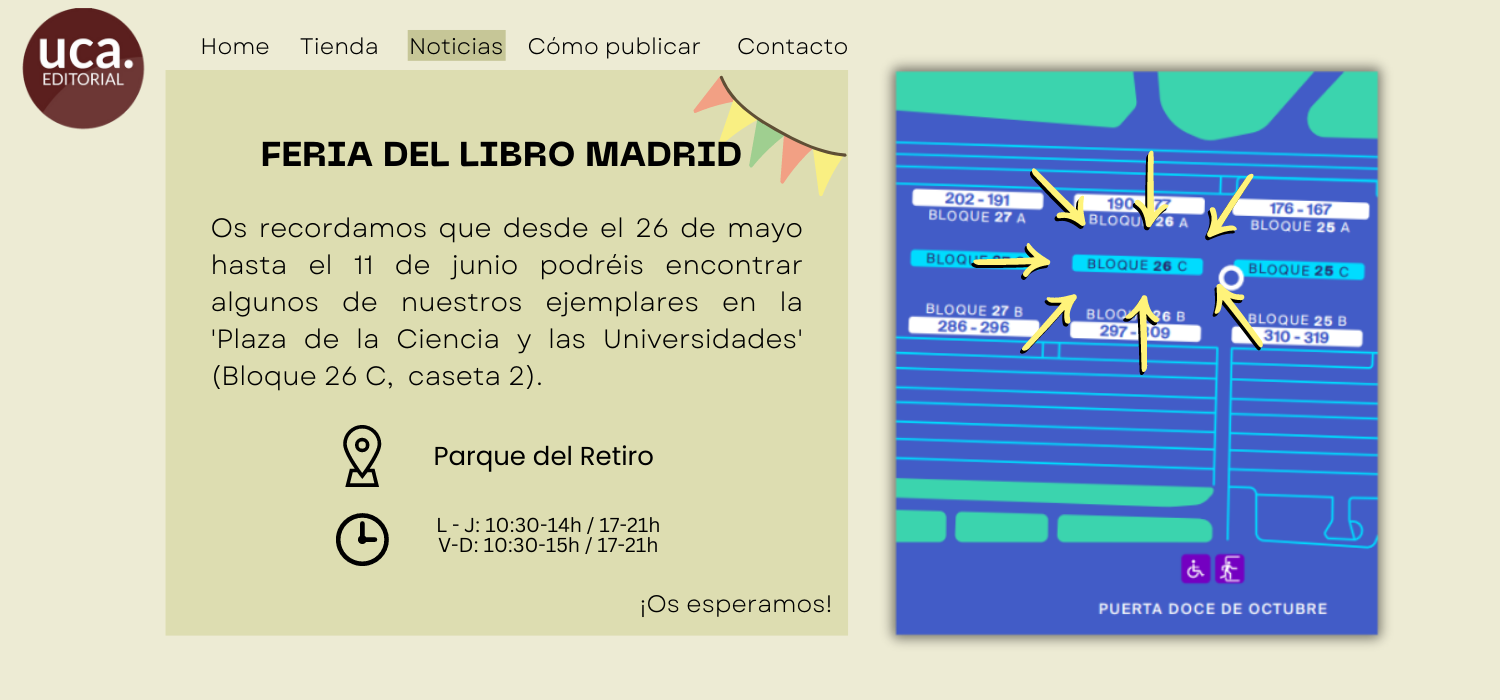 Editorial UCA está presente en la Feria del Libro de Madrid 2023